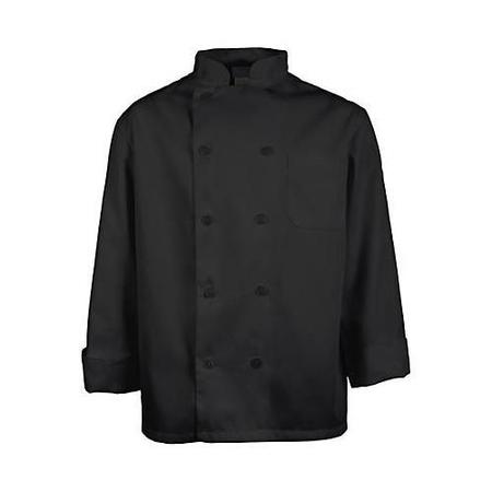 KNG Medium Men's Black Long Sleeve Chef Coat 1052M